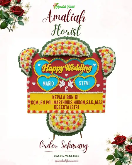 Papan Bunga Pernikahan Wunim
